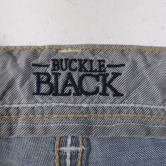 Buckle Black No3 Jeans 32x32 Y2K Mens Acid Wash Low Rise Stretch Grunge Rock VTG - Picture 16 of 16